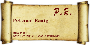 Potzner Remig névjegykártya